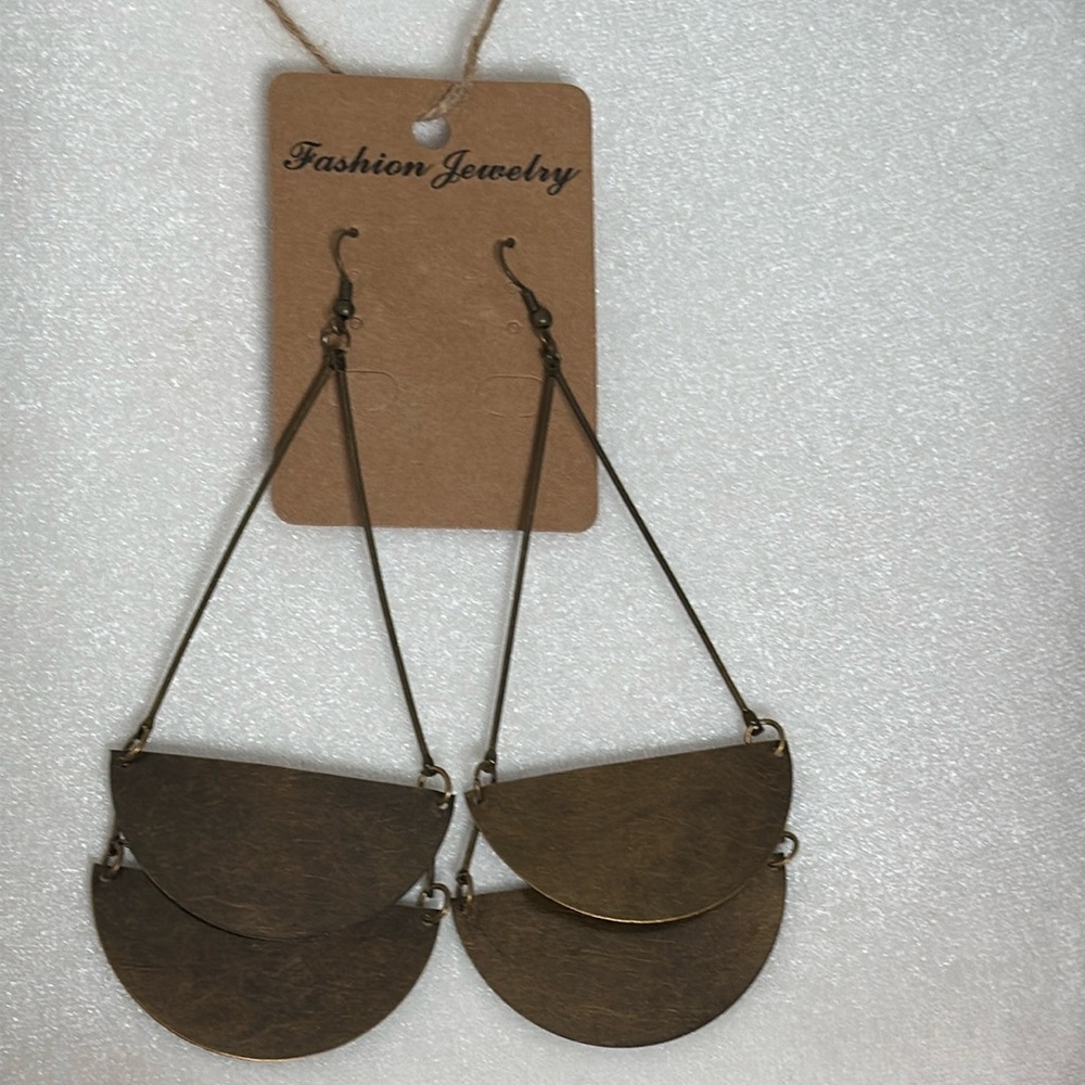 NWT Brass Layered Dangle Earrings